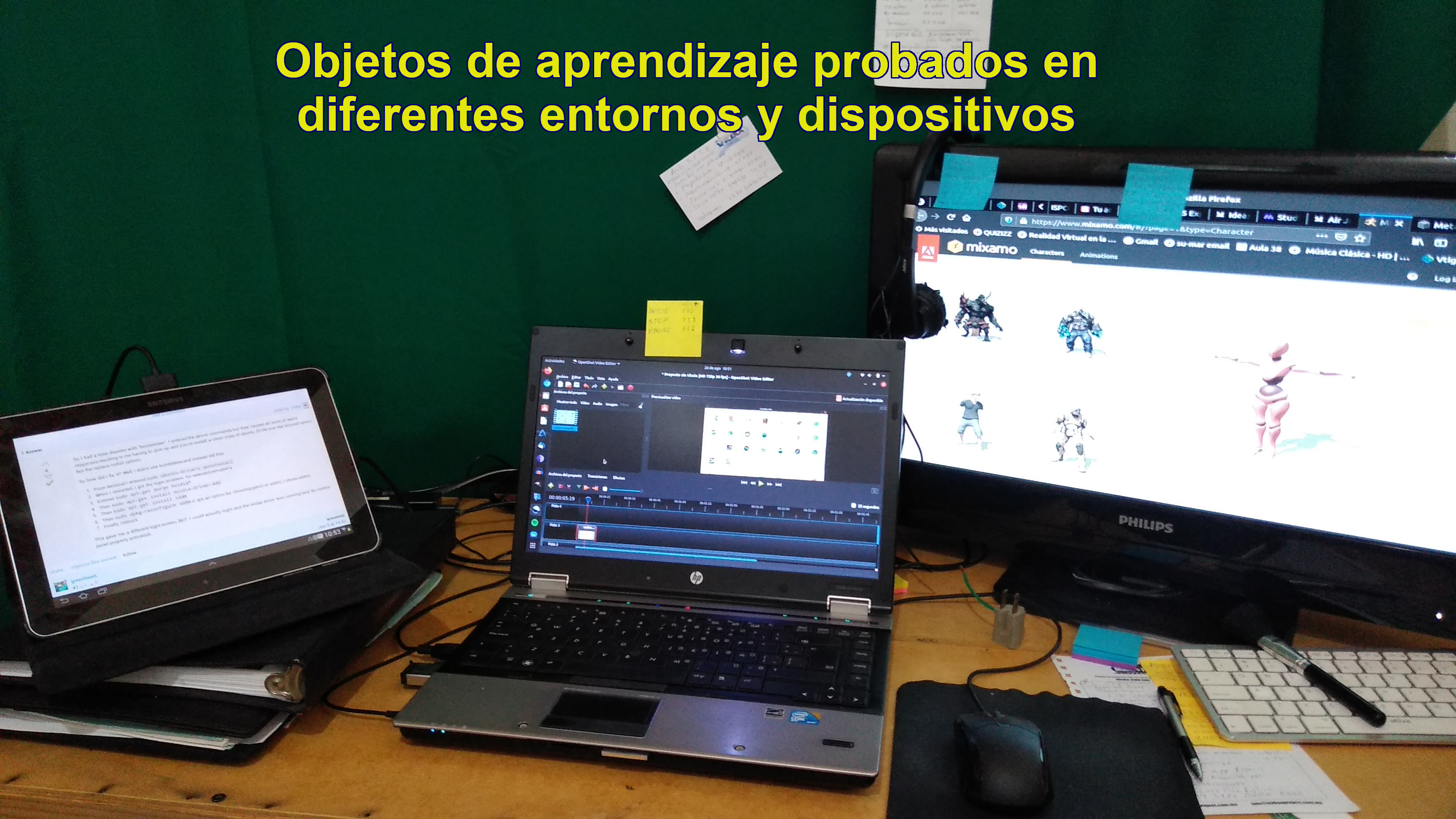 equipo de computación usado para generar cursos en linea